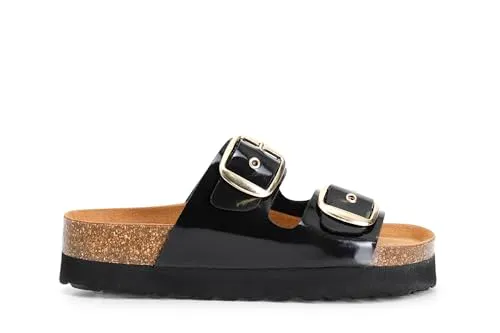 CafèNoir Ciabatta Doppia Fibbia Fussbett Pelle 4 cm