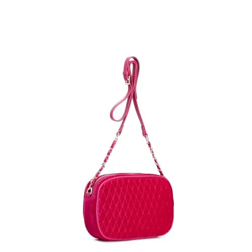 CafèNoir Camera Bag Velluto Trapuntato borsa fuxia catena