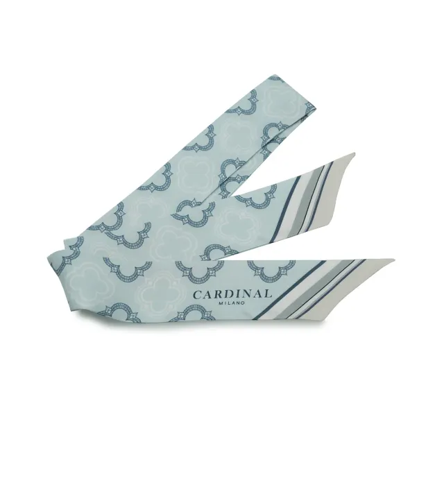 Cardinal Milano Aquamarine Sky foulard twilly pura seta