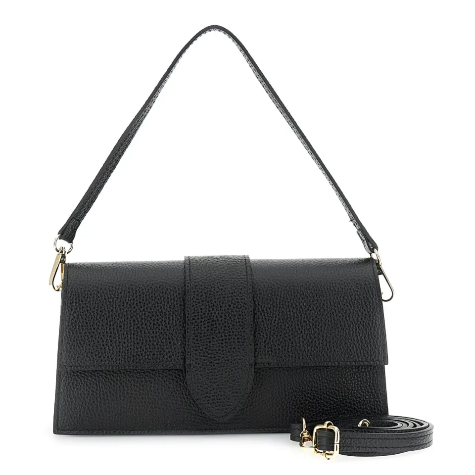 CafèNoir Borsa Spalla Donna Pelle Martellata con Pattina