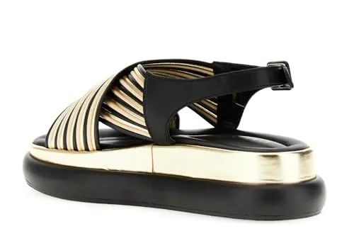 CafèNoir Sandali Pelle Incrociati Multi Nero 39 Piatti