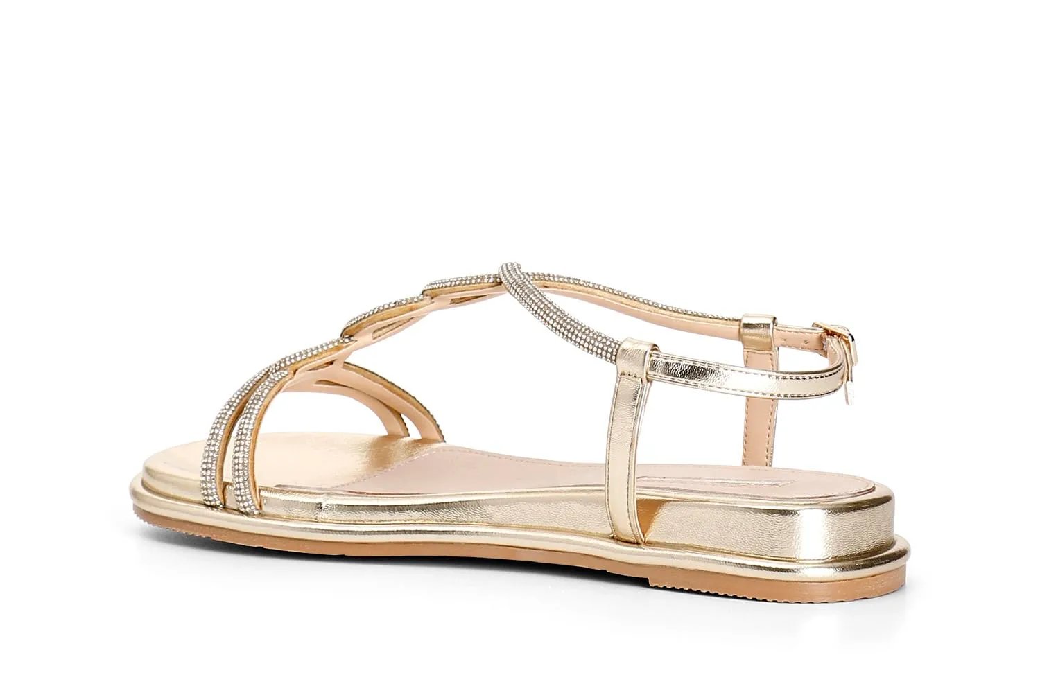 CafèNoir sandali a T donna multistrass argento