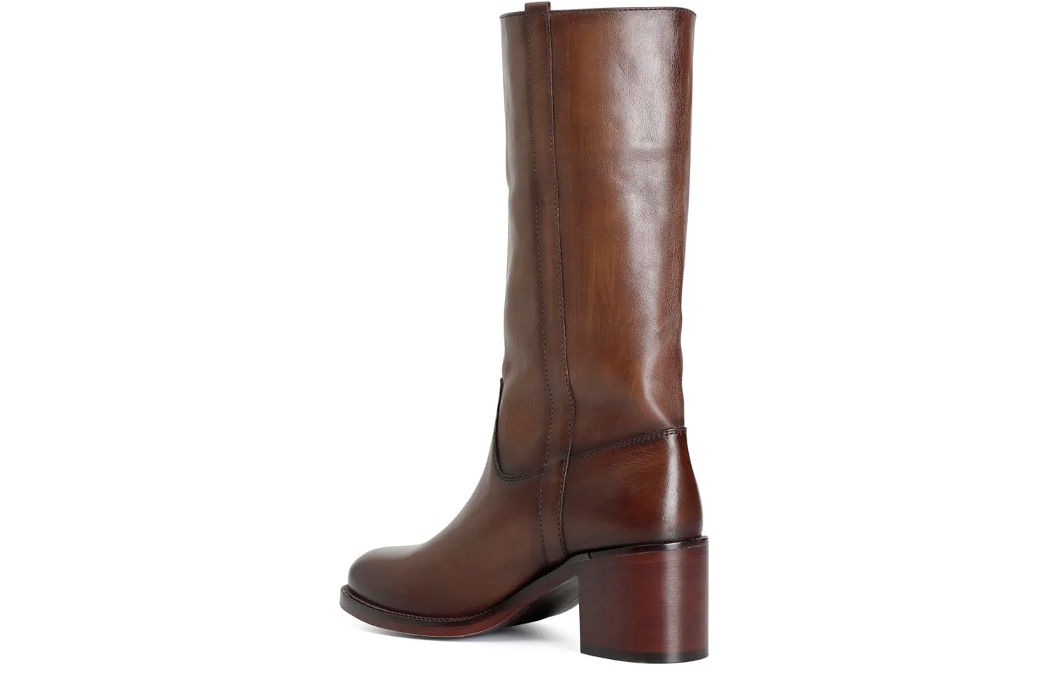 CafèNoir Stivale Donna in Pelle Cognac Tacco 65 mm
