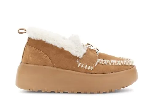 CafèNoir Mocassini pelle scamosciata cuoio platform