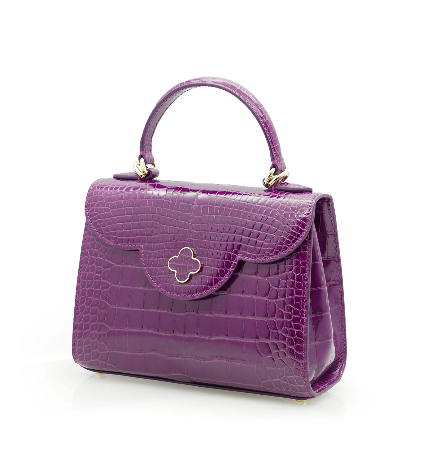 Cardinal Milano First Lady Borsa Mano Alligatore Viola
