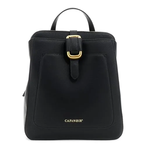 CafèNoir Zaino Effetto Pelle Saffiano Nero Donna