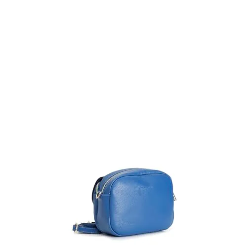 CafèNoir Camera Bag Pelle Bluette con Pattina