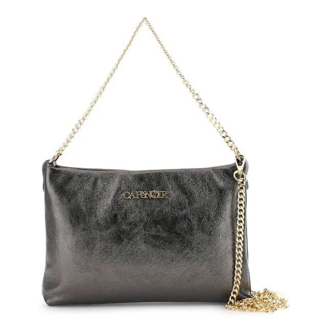 CafèNoir Pochette Pelle Metallizzata con Catena da Donna