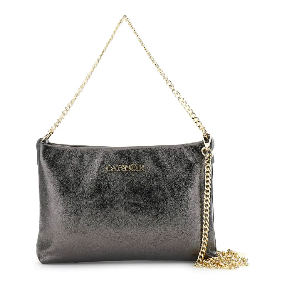 CafèNoir Pochette Pelle Metallizzata con Catena da Donna