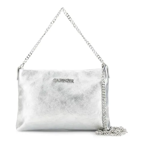 CafèNoir Pochette Pelle Metallizzata Tracolla Catena