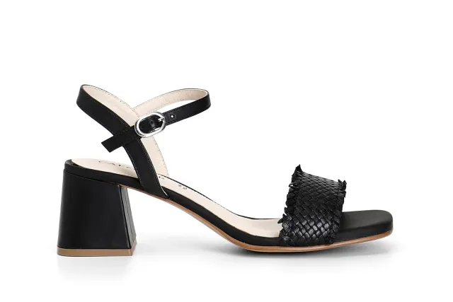CafèNoir Sandali Donna Pelle Intreccio Gilda tacco 6 cm