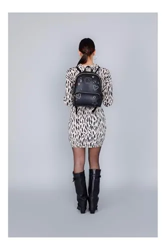 CafèNoir Zaino Donna Nero Borchie Doppia Zip