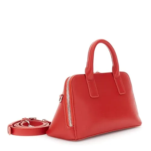 CafèNoir Trapezioidale Zip borsa a mano rossa