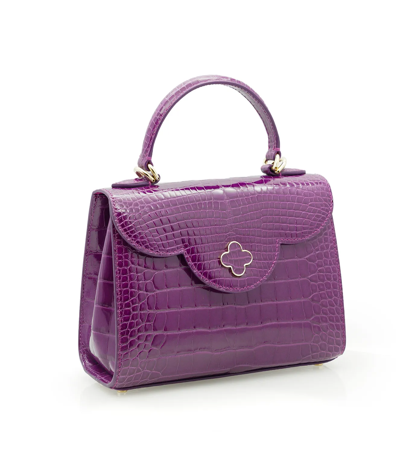 Cardinal Milano First Lady Borsa Mano Alligatore Viola