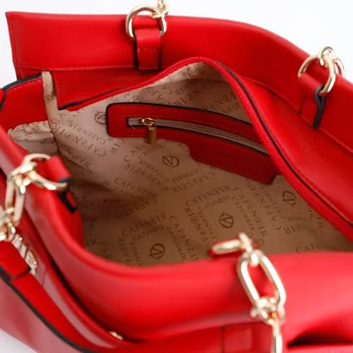 CafèNoir Tote Asimmetrica Lettering Borsa Rossa