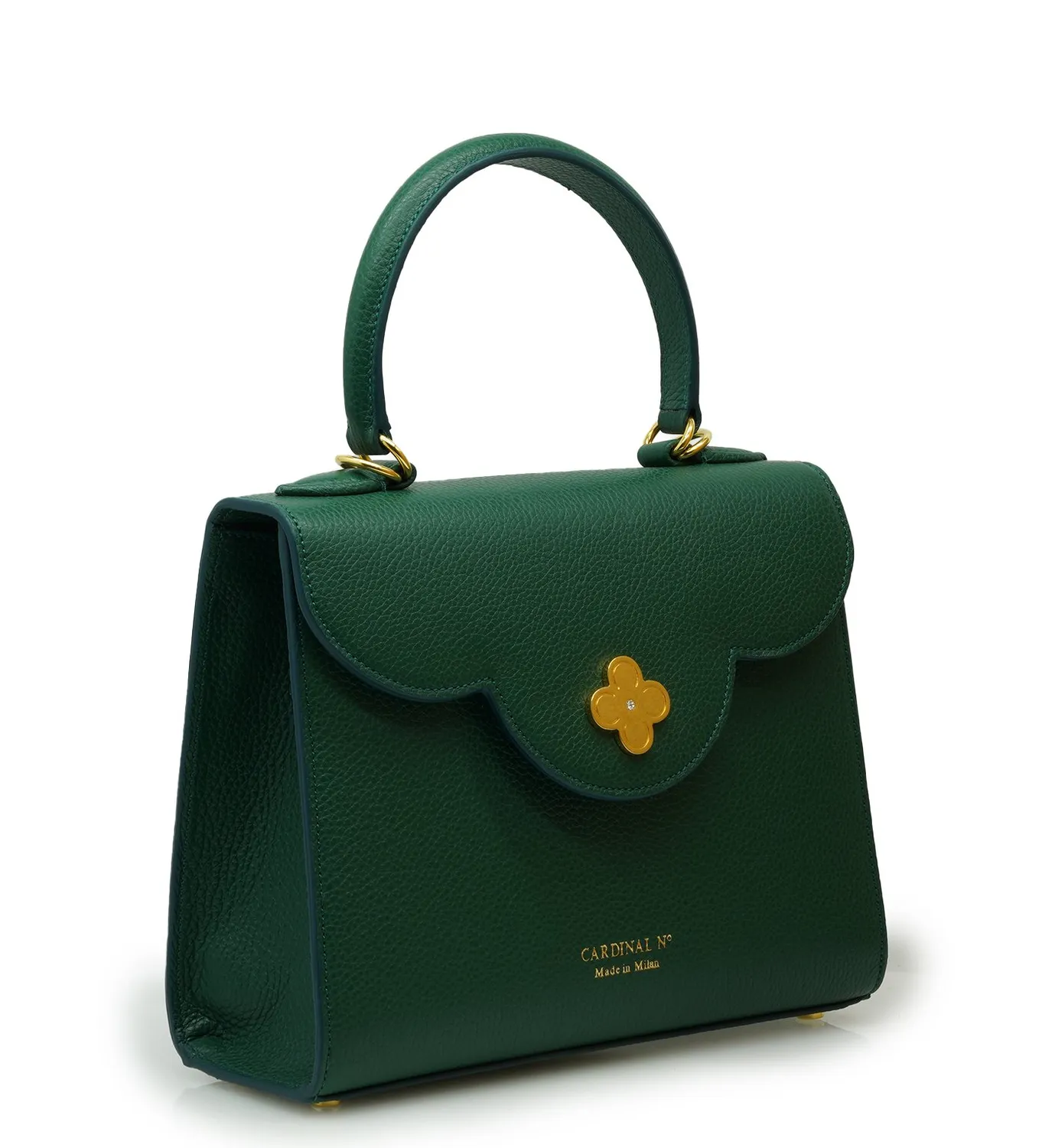 Cardinal Milano First Lady Diamond Borsa Pelle Martellata Verde