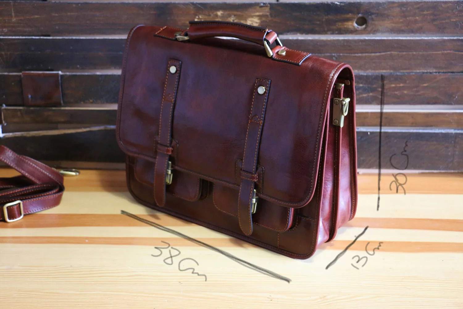 Aigin Milano cartella zaino pelle marrone porta PC