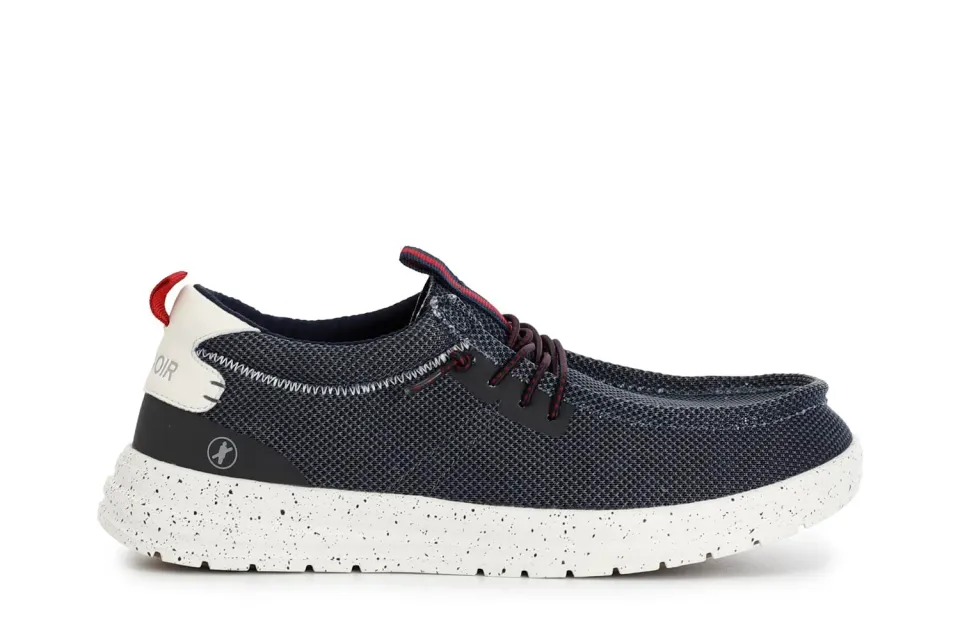CafèNoir Scarpe Barca Uomo in Canvas Soletta in Pelle