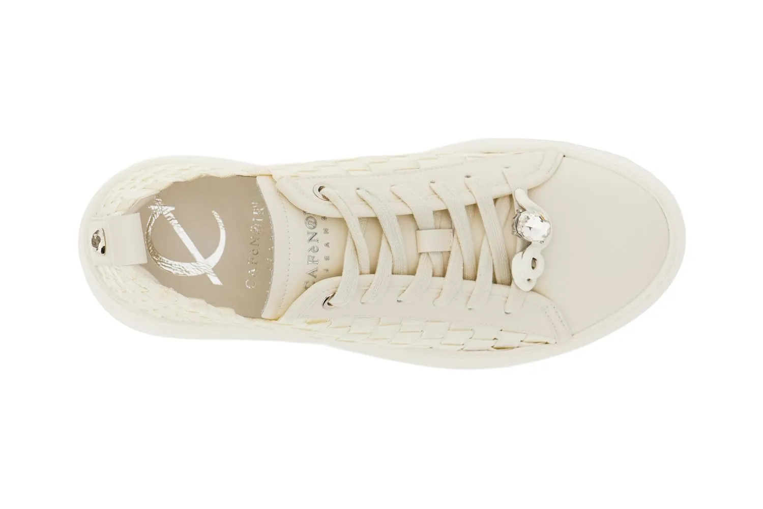CafèNoir Sneakers Donna Pelle Intrecciata Off White