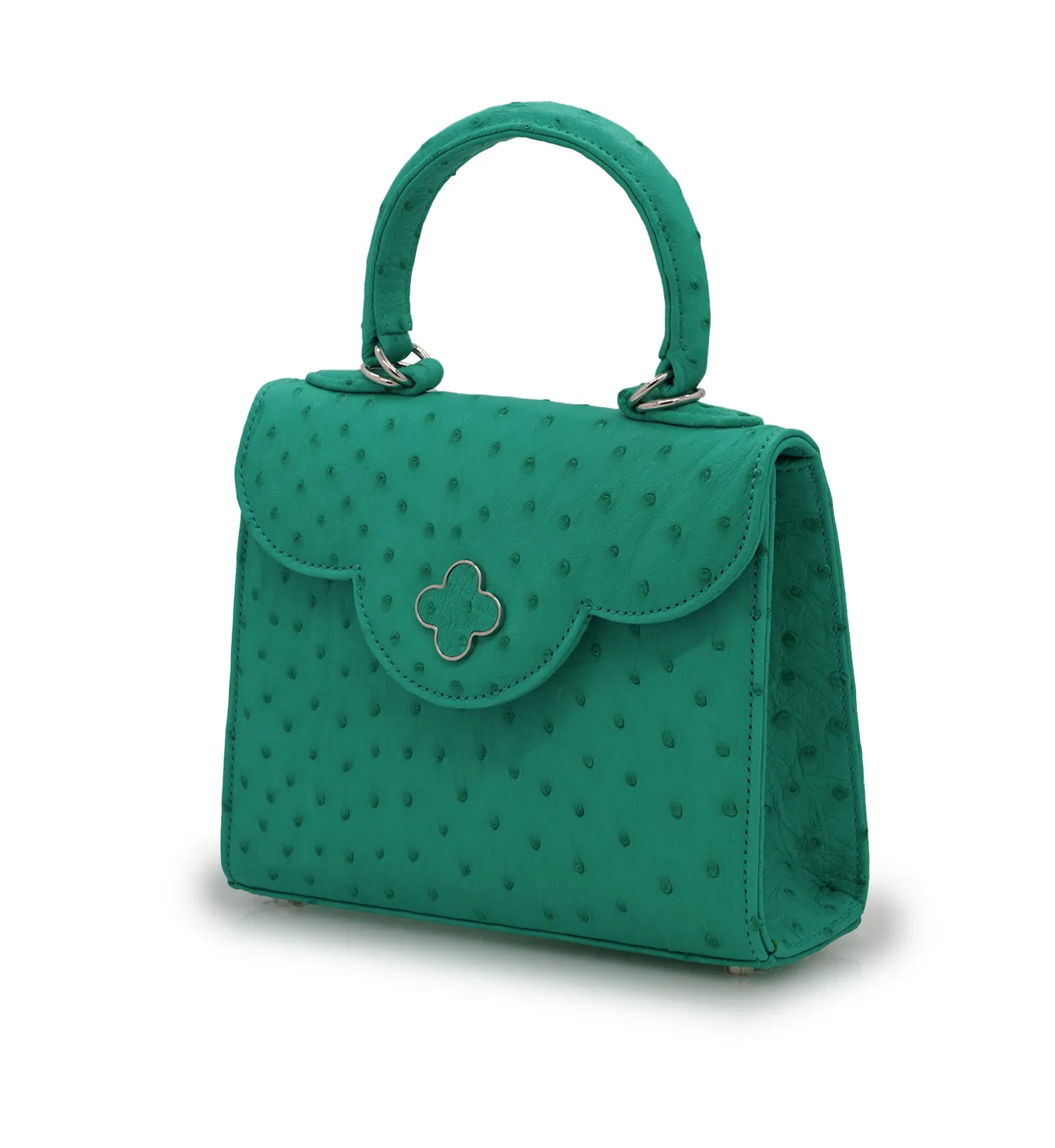 Cardinal Milano First Lady Small Emerald borsa struzzo smeraldo