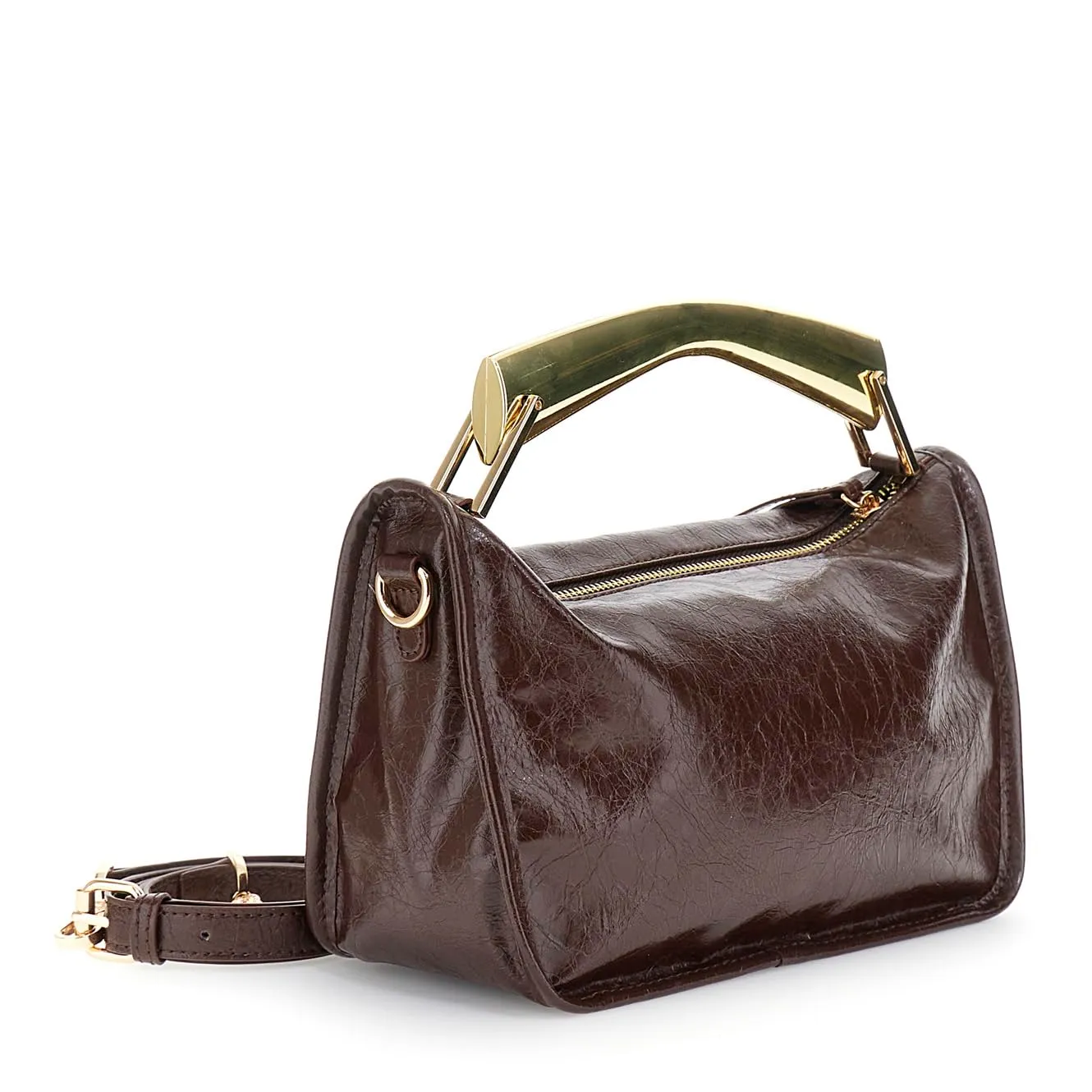 CafèNoir Naplak Mini Bag Pochette Burgundy Metallo