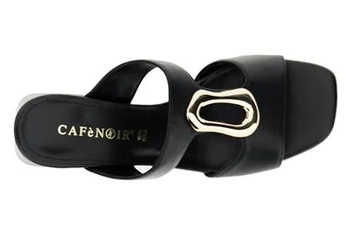 CafèNoir Ciabatta Donna Doppia Fascia Metallo Tacco 6 cm