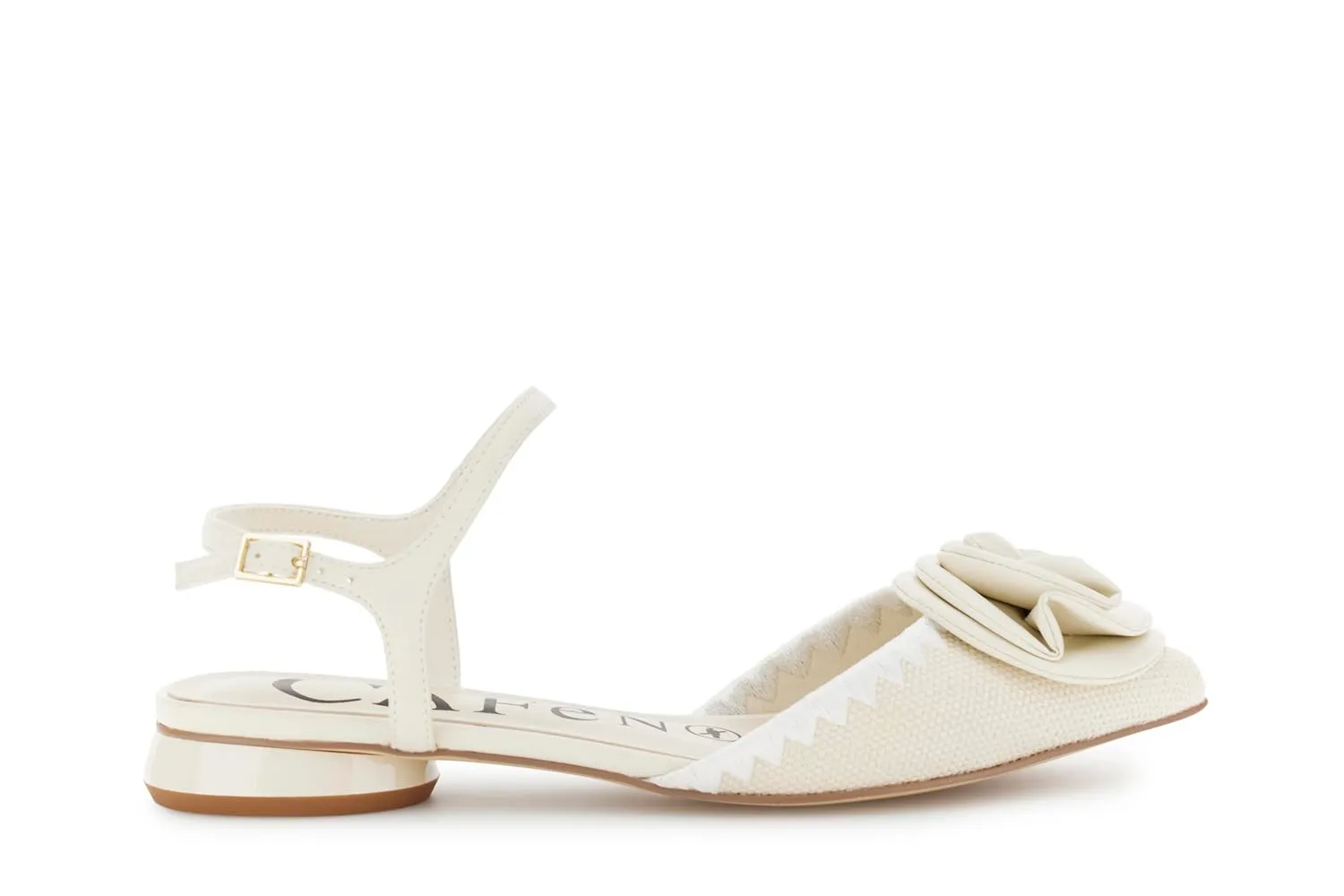 CafèNoir Gilda Slingback Fiore Donna Beige Effetto Pelle