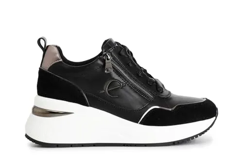 CafèNoir Running Donna in Pelle Nero Zip Laterale