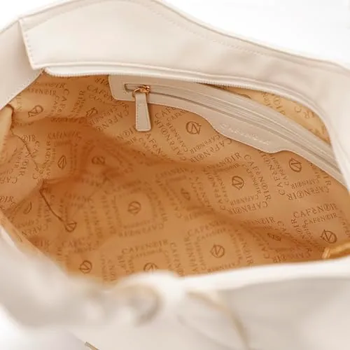 CafèNoir Shopping Tasche Laterali Shopper Panna Intrecciati