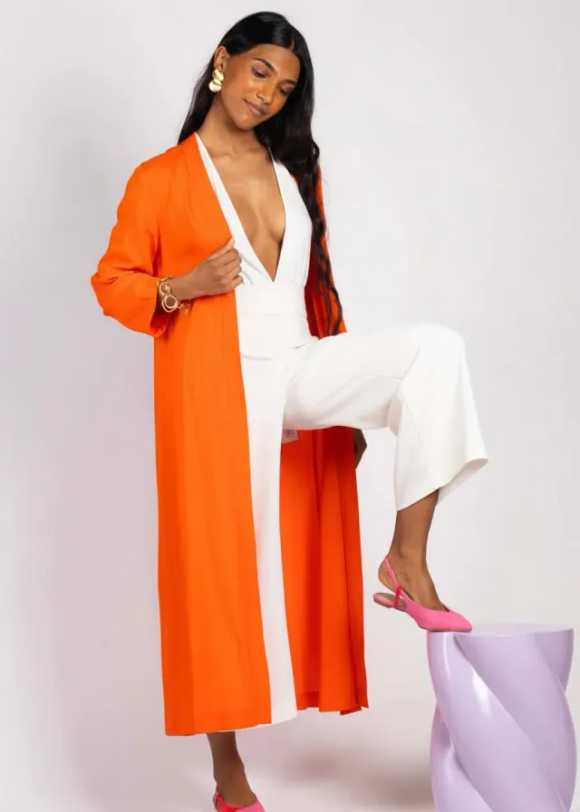 Figus Amalfi Kimono Viscosa Arancione Taglia 42