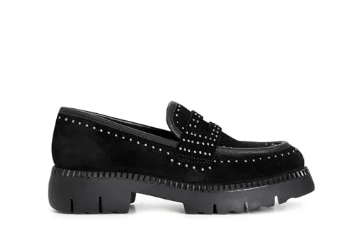 CafèNoir Mocassino Donna Camoscio Nero Microborchie
