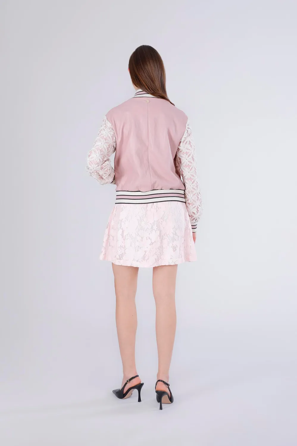 CafèNoir Bomber Similpelle Pizzo Rosa 40-46