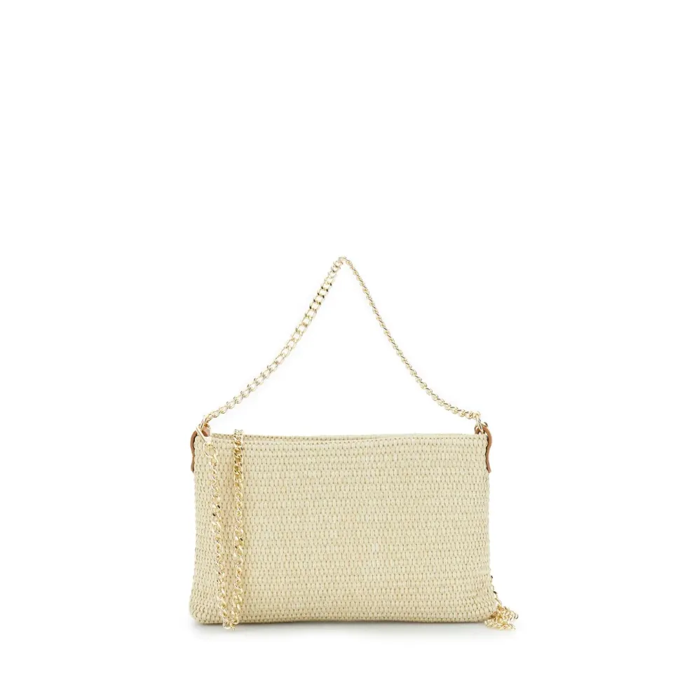 CafèNoir Pochette Raffia Catena Doppia Tracolla