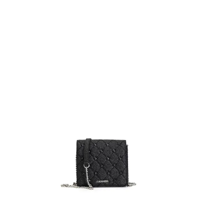 CafèNoir Mini Bag Glitter Pochette Nera Borchie