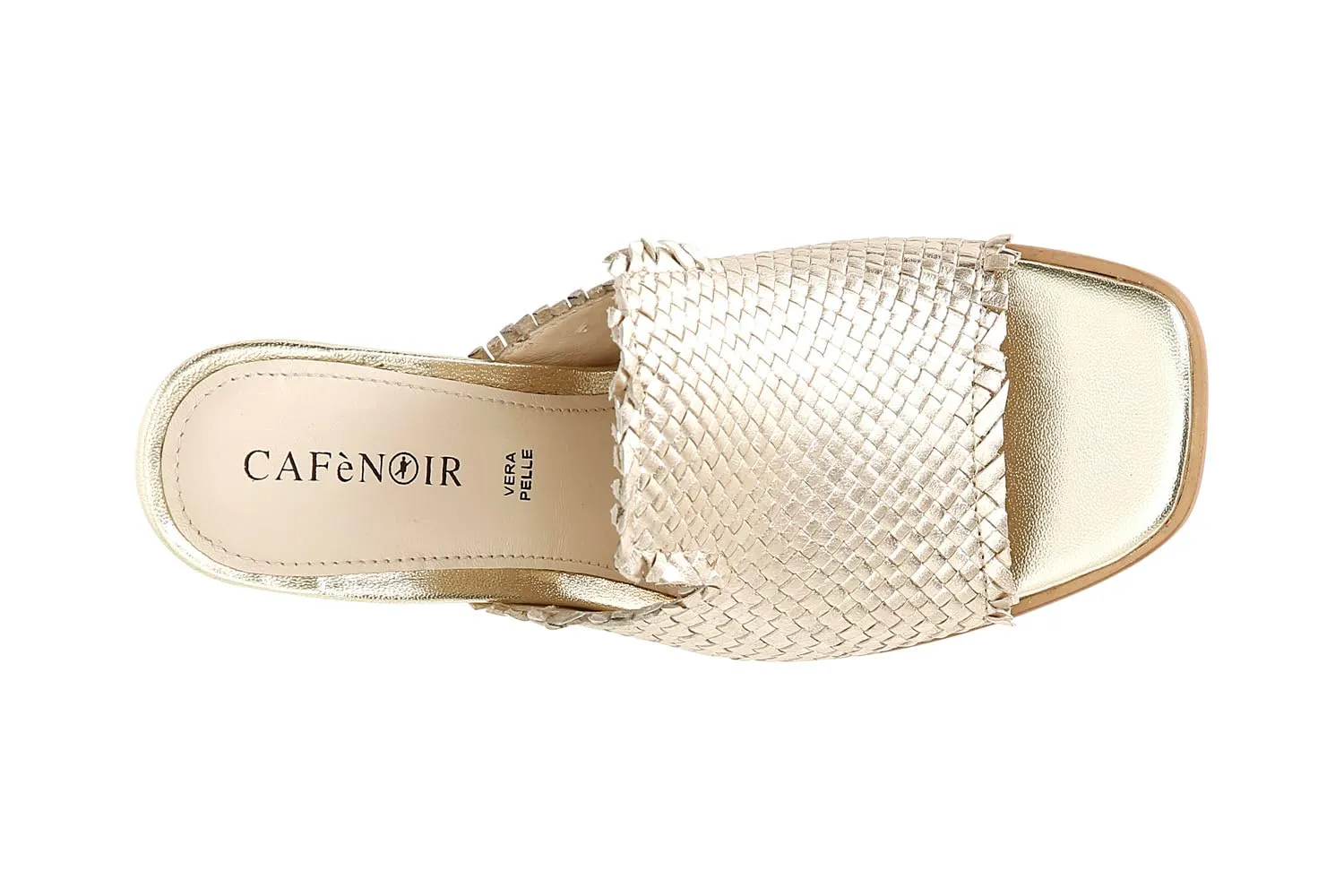 CafèNoir Sabot Donna in Pelle Intrecciata Tacco 9 cm