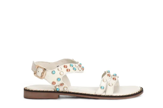 CafèNoir Gilda Sandali Donna Pelle Osso Taglia 39 Tacco 2 cm