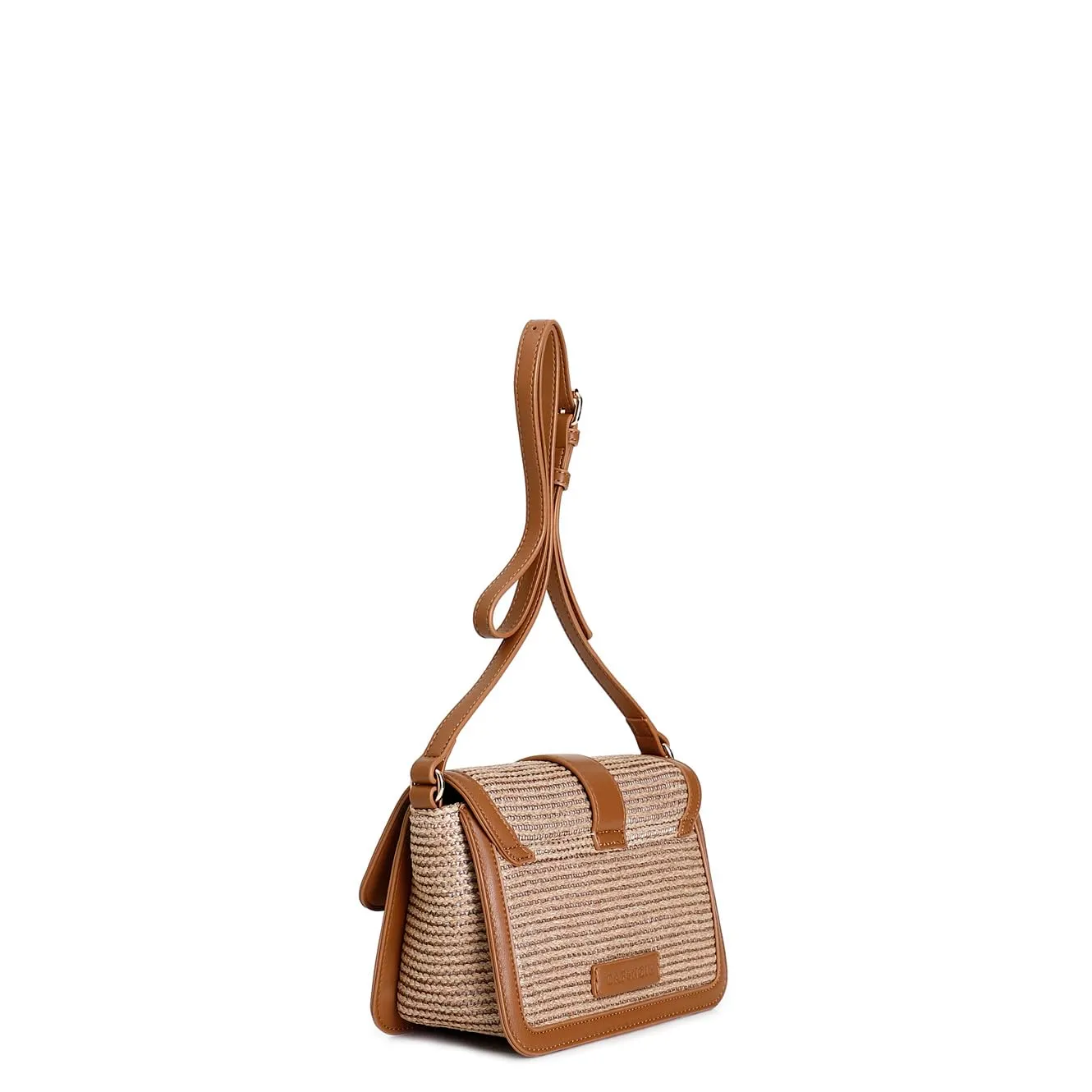 CafèNoir Borsa Spalla Pattina Paglia Cuoio