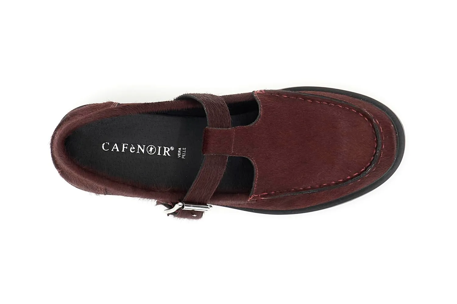 CafèNoir Mocassini Laccio Pelle Effetto Cavallino Bordeaux 39