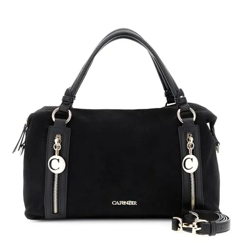 CafèNoir Bauletto Donna Nero Effetto Suede con Zip