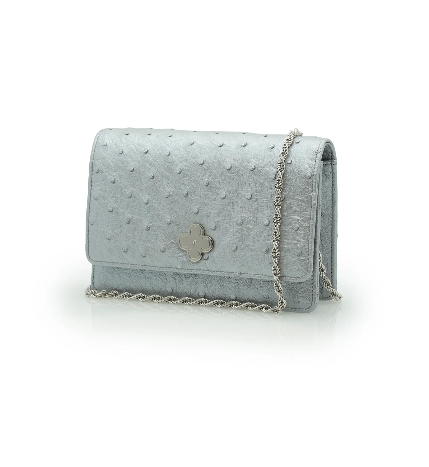 Cardinal Milano Lisa pochette argento struzzo tracolla