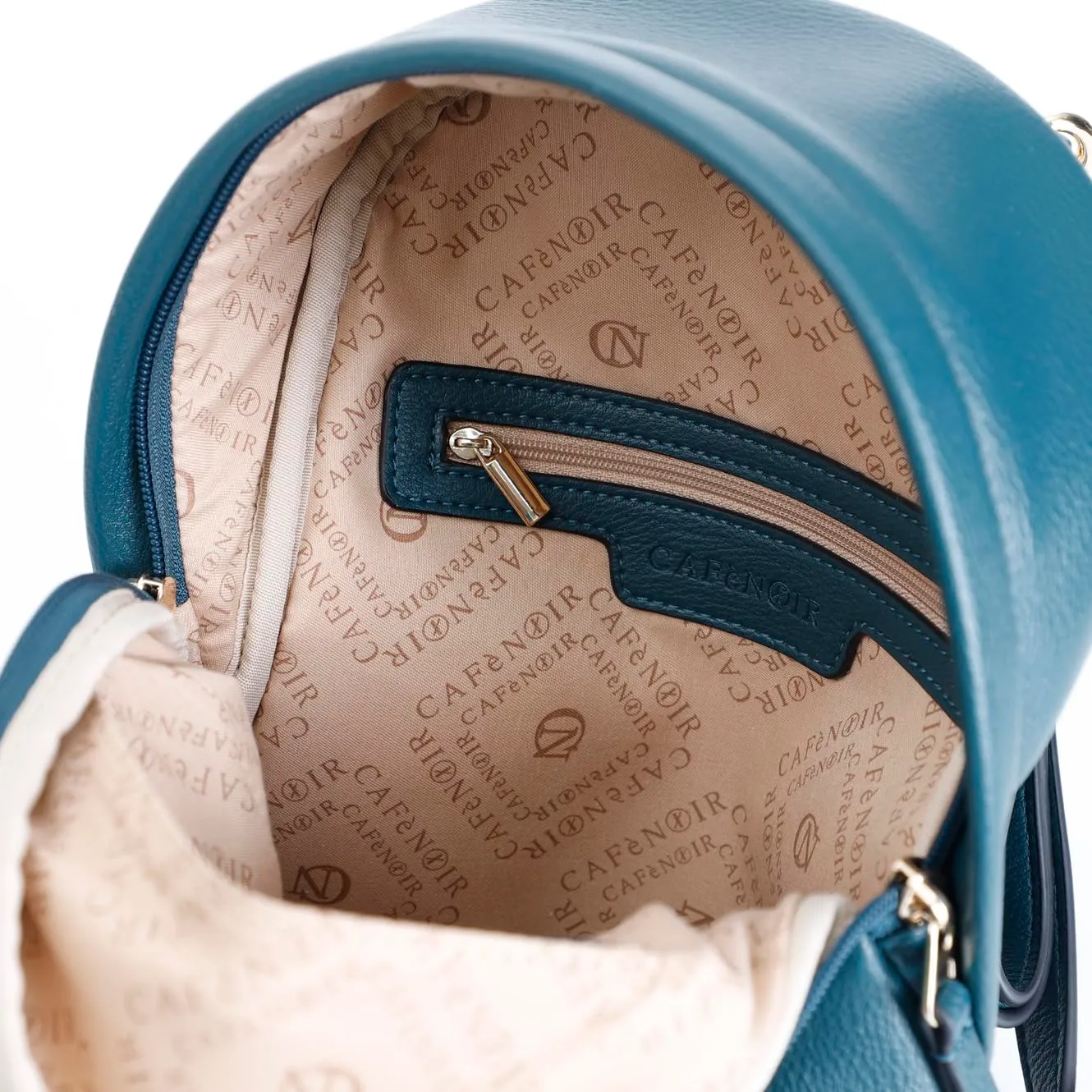 CafèNoir Zaino Verde Logo Rilievo con Zip