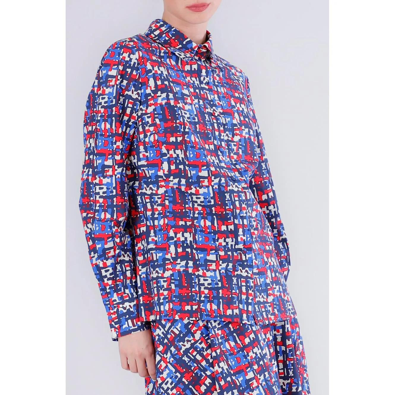 CafèNoir Camicia Popeline Stampato Tweed Taglia M