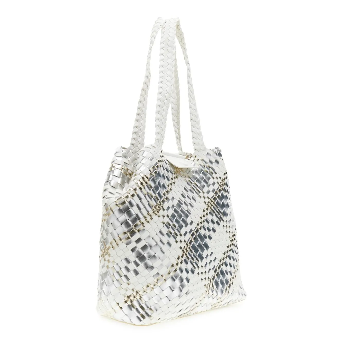 CafèNoir shopping bag reversibile intrecciata multicolor