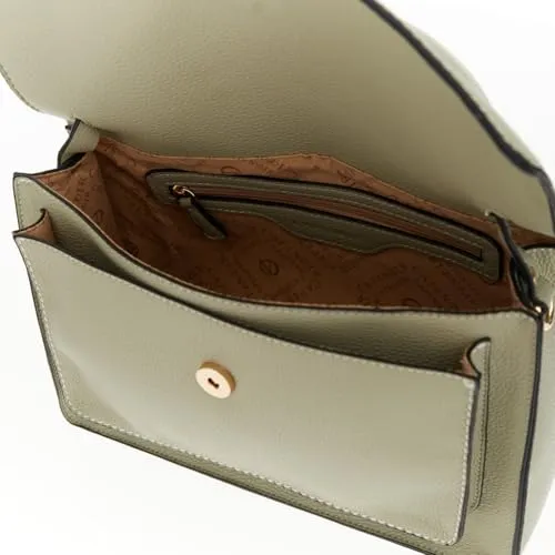 CafèNoir Borsa a Mano Salvia Pattina Logo Effetto Pelle