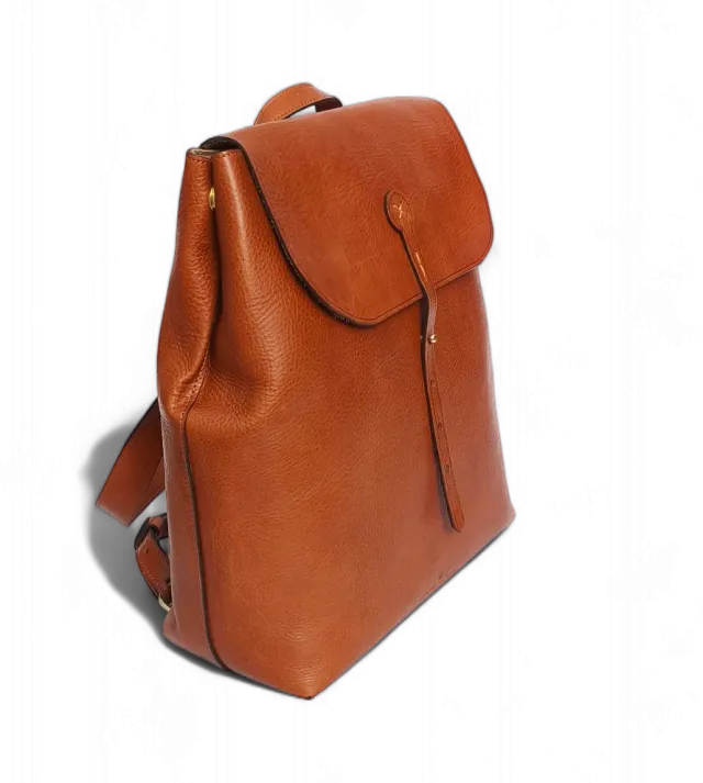 Aigin Milano Zaino Pelle Naturale Porta PC Ottone