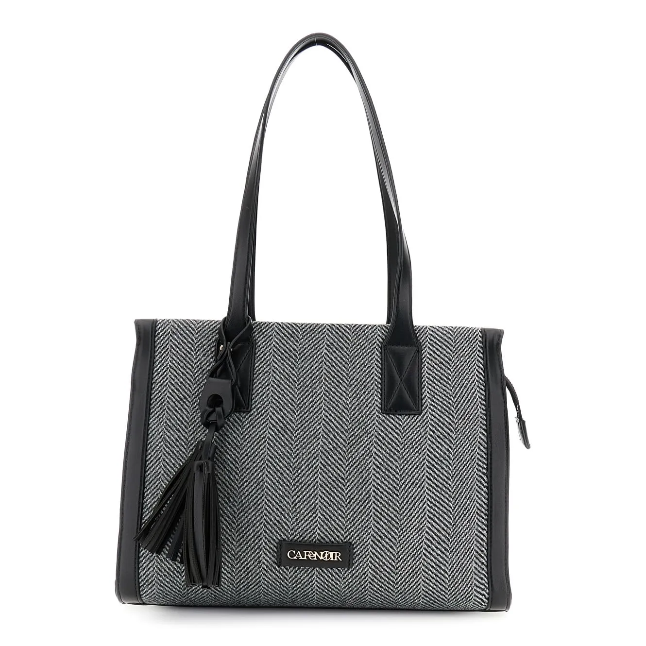 CafèNoir Borsa Tweed con Nappina Cuoio