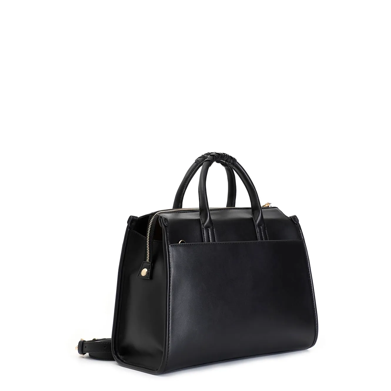 CafèNoir Tote Manici Intrecciati Nera Charm