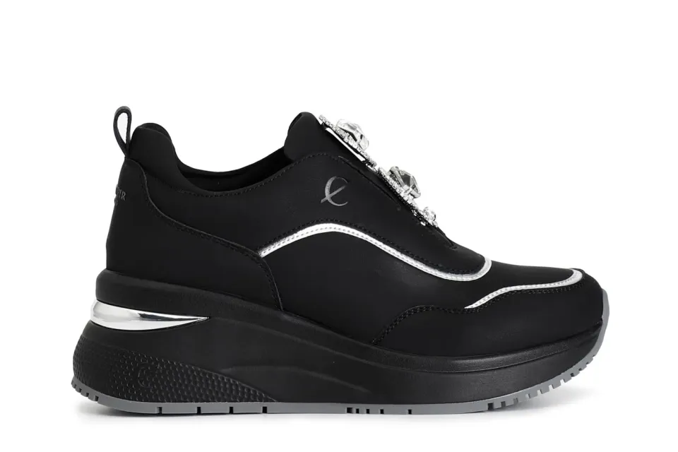 CafèNoir Sneakers Slip-on Donna Pelle Gioiello Laminato