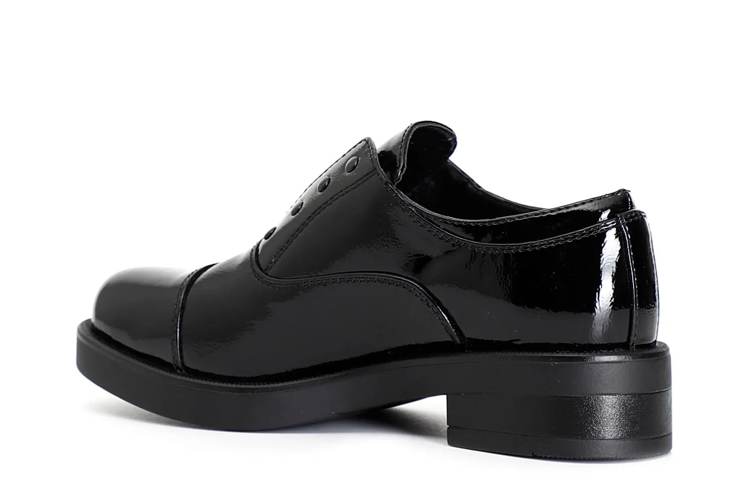 CafèNoir Francesina Vernice Borchie Derby Nero