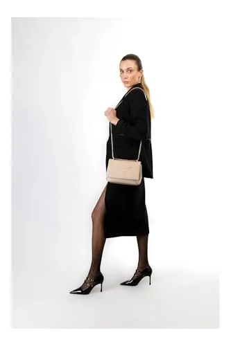 CafèNoir Pattina Micro Rivetti borsa a spalla taupe catena
